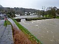 L'Aulne en crue à Châteauneuf-du-Faou au niveau du « Pont du Roy » (7 février 2014).