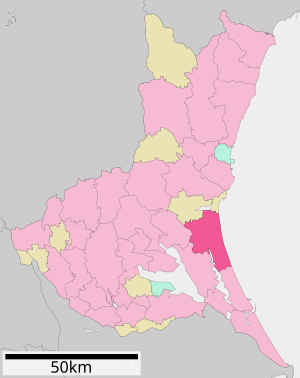 Lage Hokotas in der Präfektur