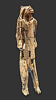 Löwenmensch figurine, from Hohlenstein-Stadel, Germany, now in Ulmer Museum, Ulm, Germany, possibly the oldest undisputed statuette. Aurignacian era, 40,000 BC–35,000 BC