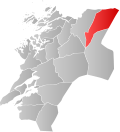 Kart over Røyrvik kommune Raarvihken tjïelte