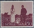 Litografiet «De ensomme» (1899) på frimerke i 1963
