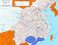 Sadalītā Ķīna. Gomiņdana teritorija zilā, 1925