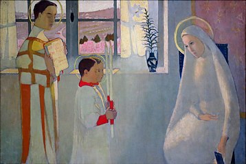 Le Mystère catholique (1889), huile sur toile, 97 × 143 cm, Saint-Germain-en-Laye, musée Maurice Denis.
