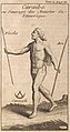Gravure française d'un Amérindien caraïbe publiée en 1742 dans le Nouveau voyage aux isles de l'Amérique.