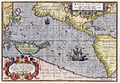 Image 26Maris Pacifici by Ortelius (1589). One of the first printed maps to show the Pacific Ocean (from Pacific Ocean)