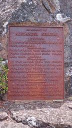 Gedenktafel für Alexander Selkirk an Selkirks Aussicht auf der Robinson-Crusoe-Insel