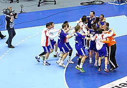 Les Bleus fêtent la victoire