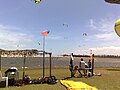 Prática de kitesurf na Laguna do Cauípe, Caucaia, Ceará