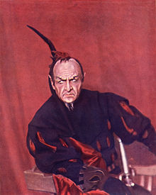 Photographie d'un acteur avec un costume de diable.