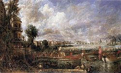 Odprtje mostu Waterloo iz Whitehall Stairs, 18. junij 1817, olje na platnu, c. 1832. Tate Britain
