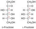 D i L fruktoza (primjer ketoze)