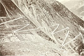 La piste qui mène au Wormser Joch, 1908.