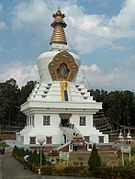 The stupa of the re-established Mindrolling Monastery, in Clement Town, Dehradun