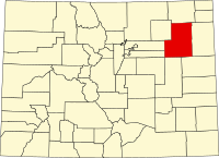 Locatie van Washington County in Colorado