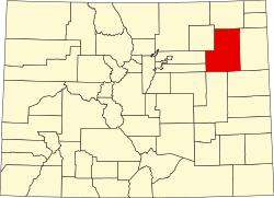 Washington County na mapě Colorada