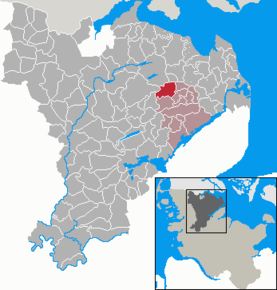 Poziția Mohrkirch pe harta districtului Schleswig-Flensburg