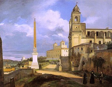 La Trinité-des-Monts et la Villa Médicis, à Rome (1808), Paris, musée du Louvre