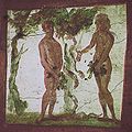 Adam und Eva auf einem Deckengemälde, 4. Jh.