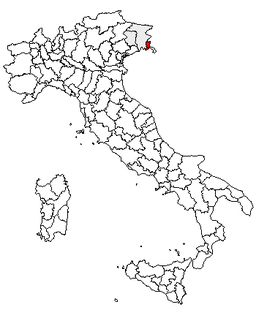 Karta över Italien med Provincia di Gorizia markerat