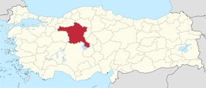 Location of Ankara Province in Turkey