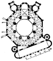 Plan de la basilique Saint-Vital de Ravenne.