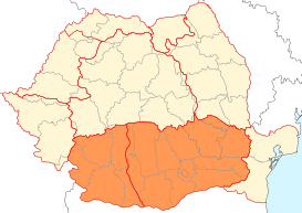 Ubicación de Valaquia en Rumania