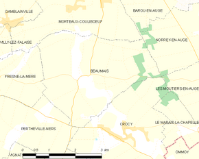 Poziția localității Beaumais