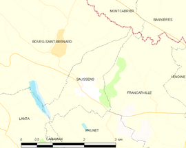 Mapa obce Saussens