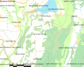 Poziția localității Attignat-Oncin