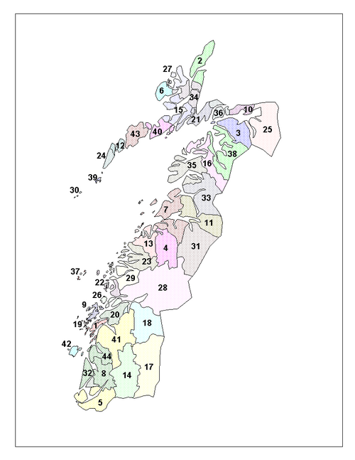 Vị trí các khu tự quản của Nordland