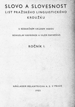 Titulní stránka prvního čísla prvního ročníku 1935