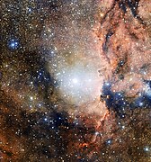 Gros plan de l'amas NGC 6193 par le Très Grand Télescope de l'Observatoire du Cerro Paranal.