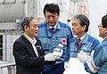 Image 17In 2020, Japanese Prime Minister Suga declined to drink the bottle of Fukushima's treated radioactive water that he was holding, which would otherwise be discharged to the Pacific. (from Pacific Ocean)