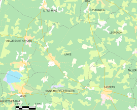 Mapa obce Linxe