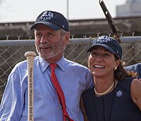 Lucchino with Massachusetts Lieutenant Governor Karyn Polito at the 2019 groundbreaking ceremony of the Polar Park minor league stadium in Worcester, Massachusetts