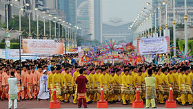Parade festive, dans la ville de Putrajaya en Malaisie, à l'occasion du Mawlid.