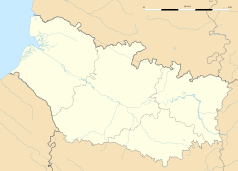 Mapa konturowa Sommy, blisko centrum na dole znajduje się punkt z opisem „Amiens”