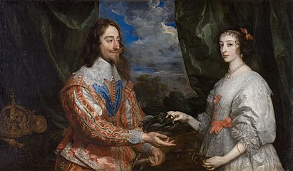 Portrait de Charles Ier d'Angleterre et de sa femme Henriette Marie, 1634. Musée de l'archidiocèse de Kroměříž, République tchèque.
