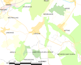 Mapa obce Lorquin