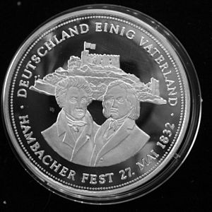 Silbermedaille 1993 mit Schriftzug „Deutschland einig Vaterland“