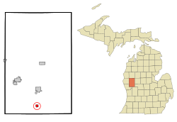 Location of Grant within Newaygo County, Michigan
