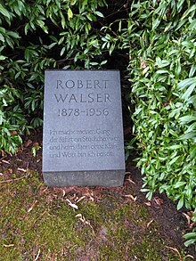 Robert Walser (1878–1956), Gedenkstein. Friedhof Herisau