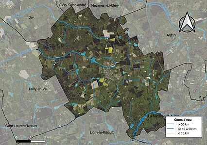 Carte orthophotographique de la commune en 2016.