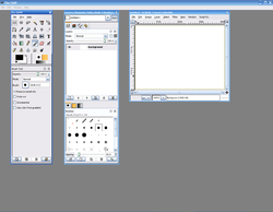 Képernyőkép a GIMPshopról Windows XP alatt