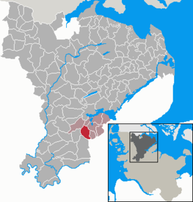 Poziția Jagel pe harta districtului Schleswig-Flensburg