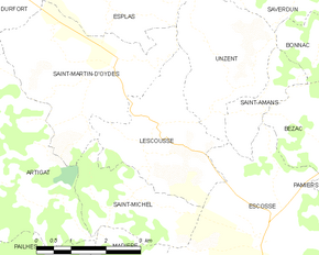 Poziția localității Lescousse