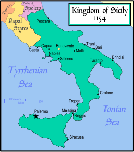 Het Koninkrijk Sicilië in 1154