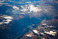 Il massiccio del Bernina visto da 10.000 m.