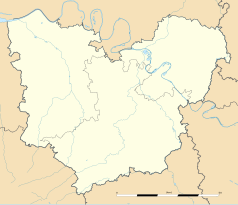Mapa konturowa Eure, w centrum znajduje się punkt z opisem „Bernienville”