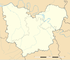 Mapa konturowa Eure, blisko centrum po prawej na dole znajduje się punkt z opisem „Mousseaux-Neuville”